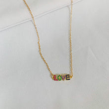 Load image into Gallery viewer, Loving in Color - Rainbow CZ Love Necklace
