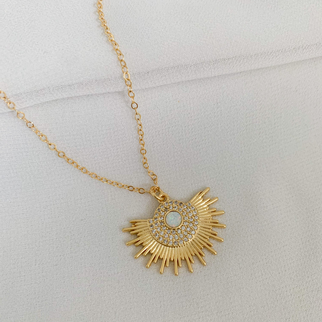 Opal Sunbeam Necklace