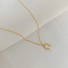 Load image into Gallery viewer, Of Luck and Light - CZ Horseshoe Necklace
