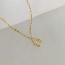 Load image into Gallery viewer, Of Luck and Light - CZ Horseshoe Necklace
