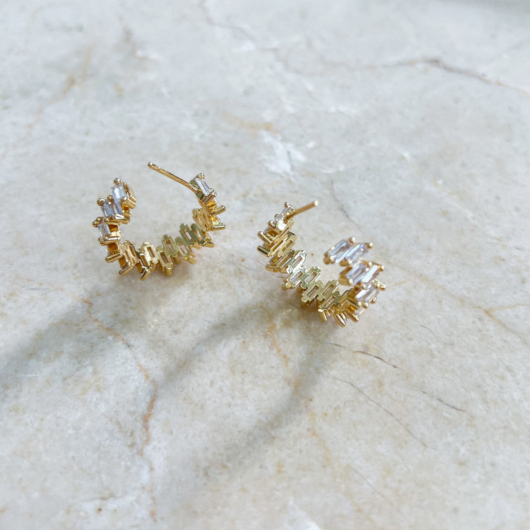 Gold Filled Jagged Little Hoop Earrings