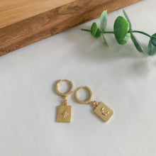 Load image into Gallery viewer, Mismatched Star and Moon Gold Filled Huggie Earrings
