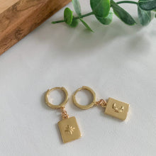 Load image into Gallery viewer, Mismatched Star and Moon Gold Filled Huggie Earrings
