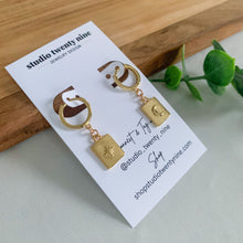 Load image into Gallery viewer, Mismatched Star and Moon Gold Filled Huggie Earrings
