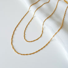 Load image into Gallery viewer, Gold Filled Twisted Singapore Chain Necklace

