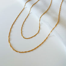 Load image into Gallery viewer, Gold Filled Twisted Singapore Chain Necklace

