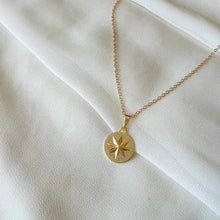 Load image into Gallery viewer, The Seeker - Textured Coin Compass Necklace

