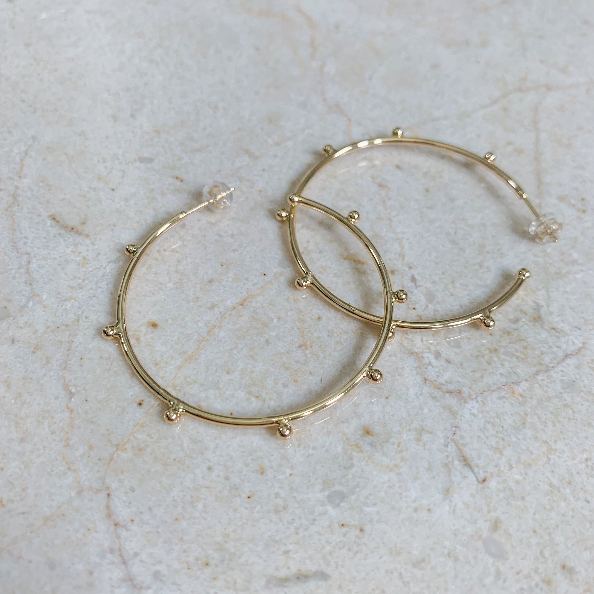 Thin Studded Hoop Earrings – Studio Twenty Nine