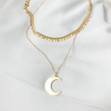 Load image into Gallery viewer, Gold Filled Star and Moon Chain Necklace
