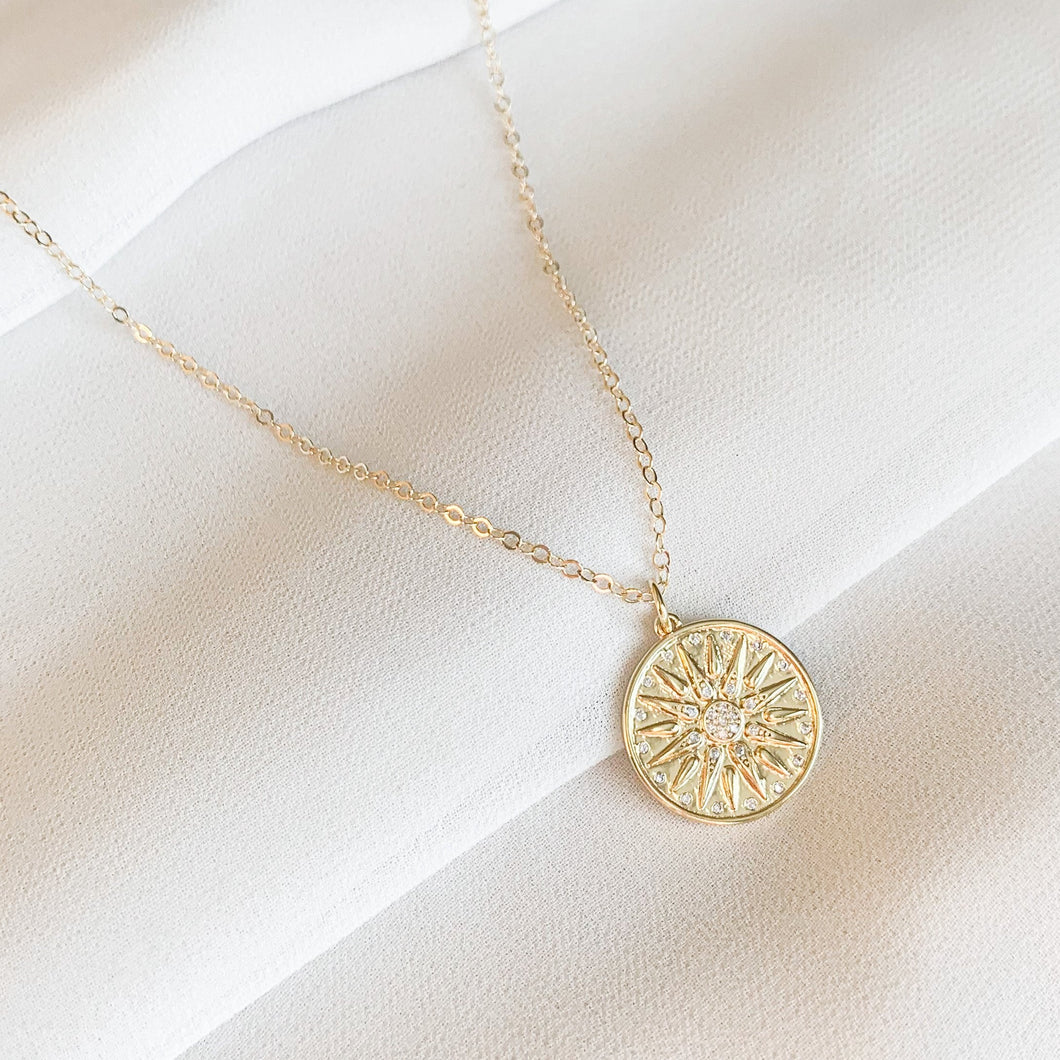 Into Your Light - Sunburst Coin Necklace