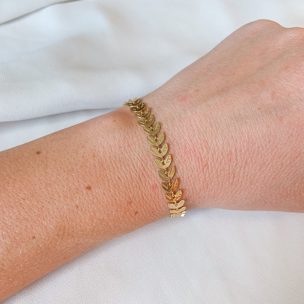 Gold Filled Fishbone Bracelet