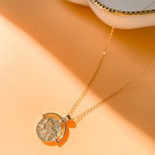 Load image into Gallery viewer, The Globe Trotter - 18k gold filled world/globe coin medallion on 14k gold filled cable chain. Jewelry for the traveler or adventurer. High quality, tarnish resistant. Great gift for graduation, retirement, promotion, or new job.
