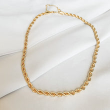 Load image into Gallery viewer, 18k gold filled chunky rope chain. High quality, tarnish resistant classic twisted rope style necklace. Perfect to layer with other chains.
